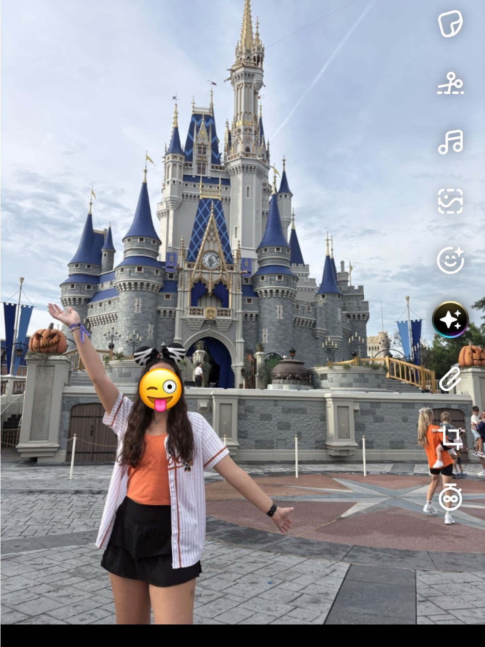 Disney White and Orange Striped Halloween Mickey Baseball Jersey - Picture 8 of 8